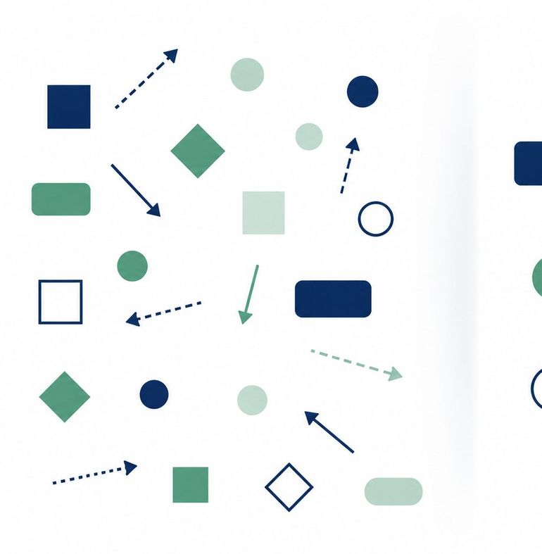 Scattered disconnected elements — before