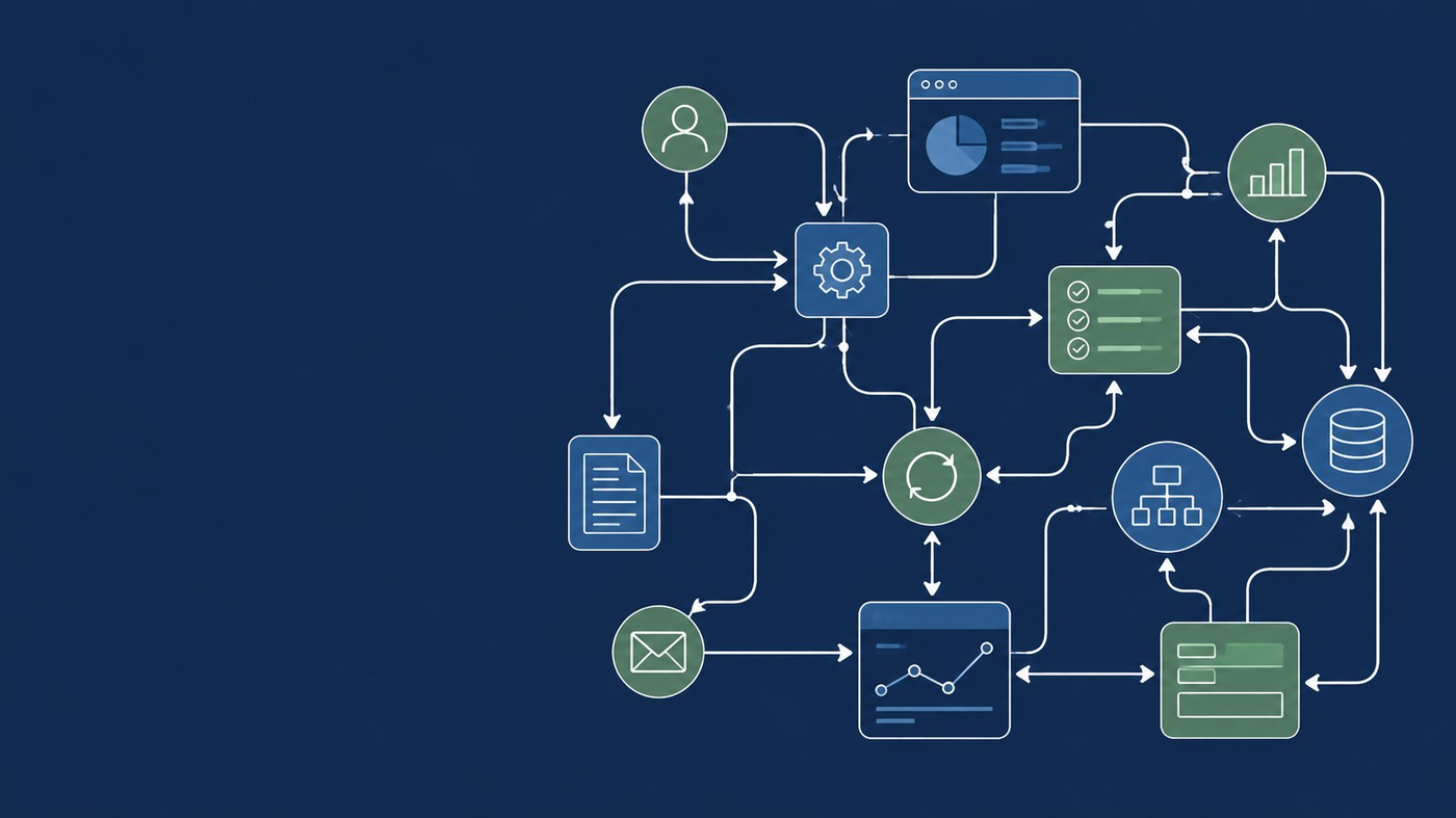Connected business automation system diagram